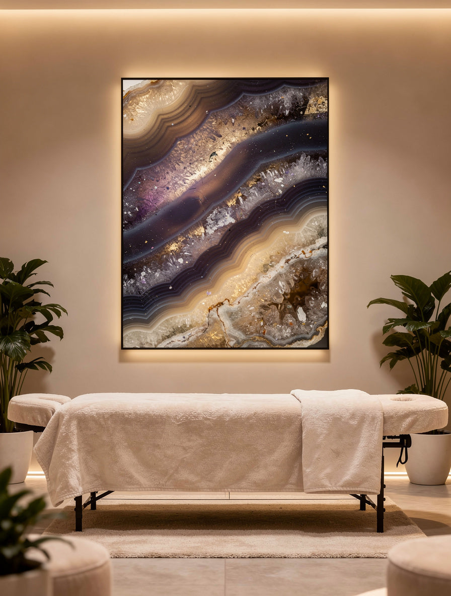 Agate Nebula Macro Crystal Formation | Fine Art Print