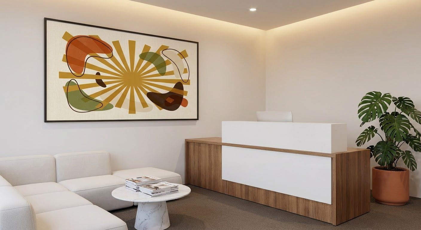 Atomic Sunrise | Mid-Century Modern Abstract Retro Geometric Wall Art