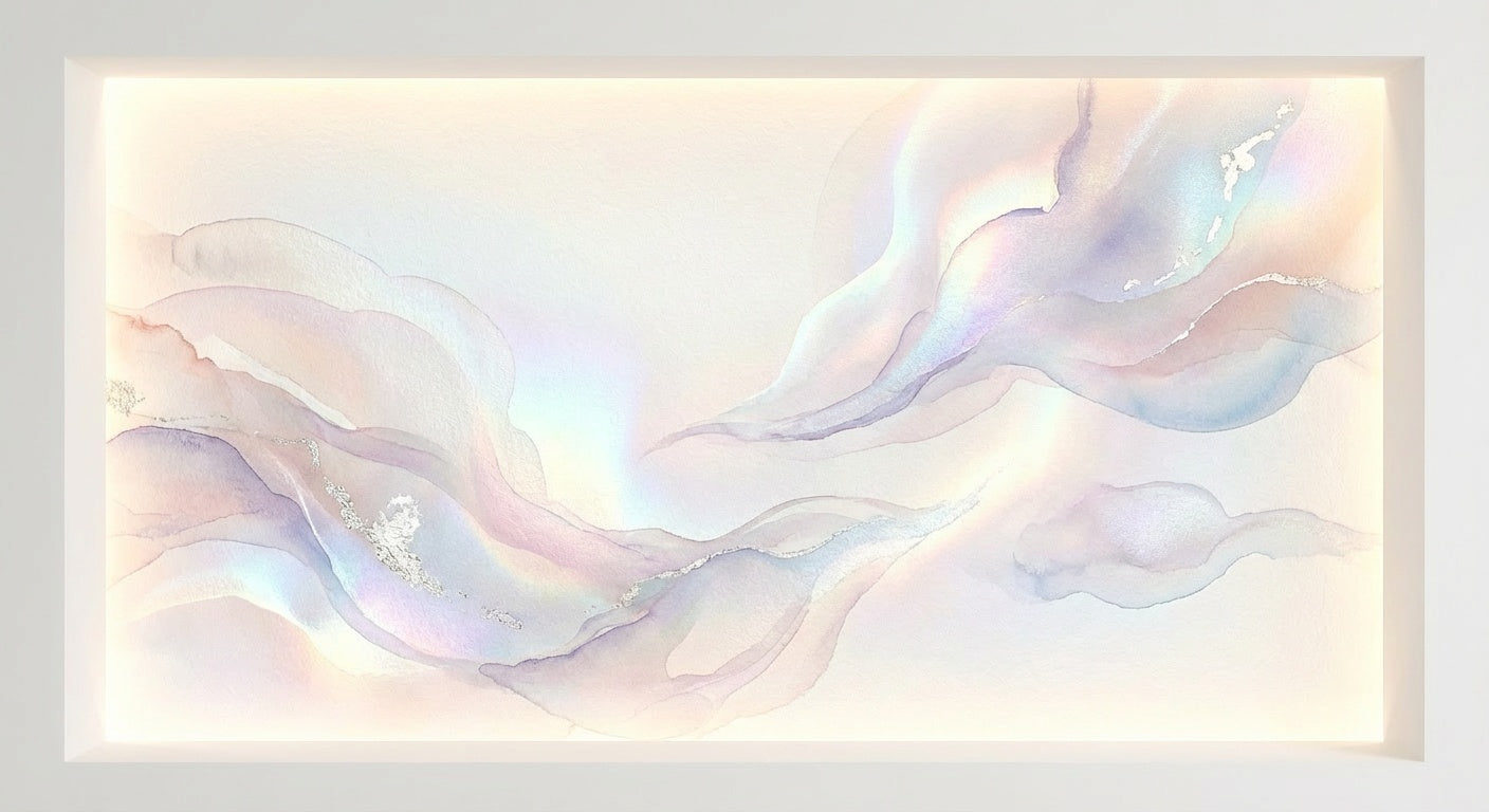 Celestial Opal Dream Wall Art | Iridescent Minimalist Print