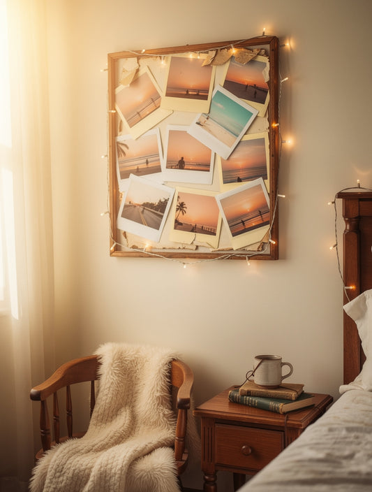 Faded Sunset Polaroid Memories Wall Art | Vintage