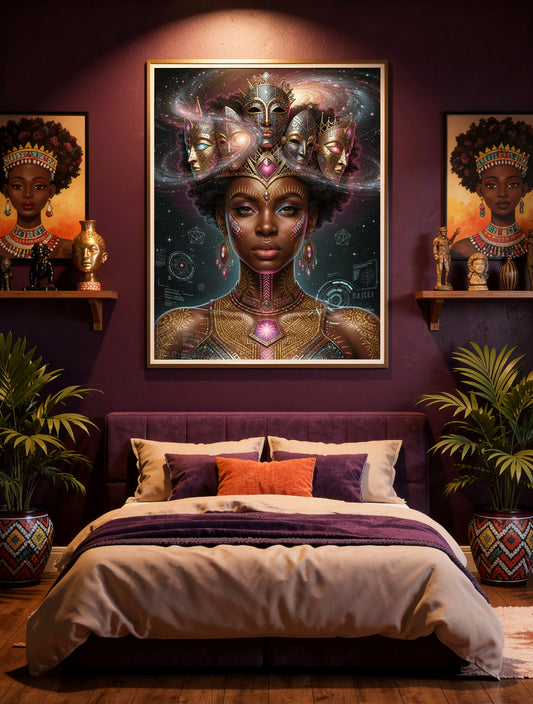 Intergalactic Goddess Crown Ascension | Afrofuturism Art