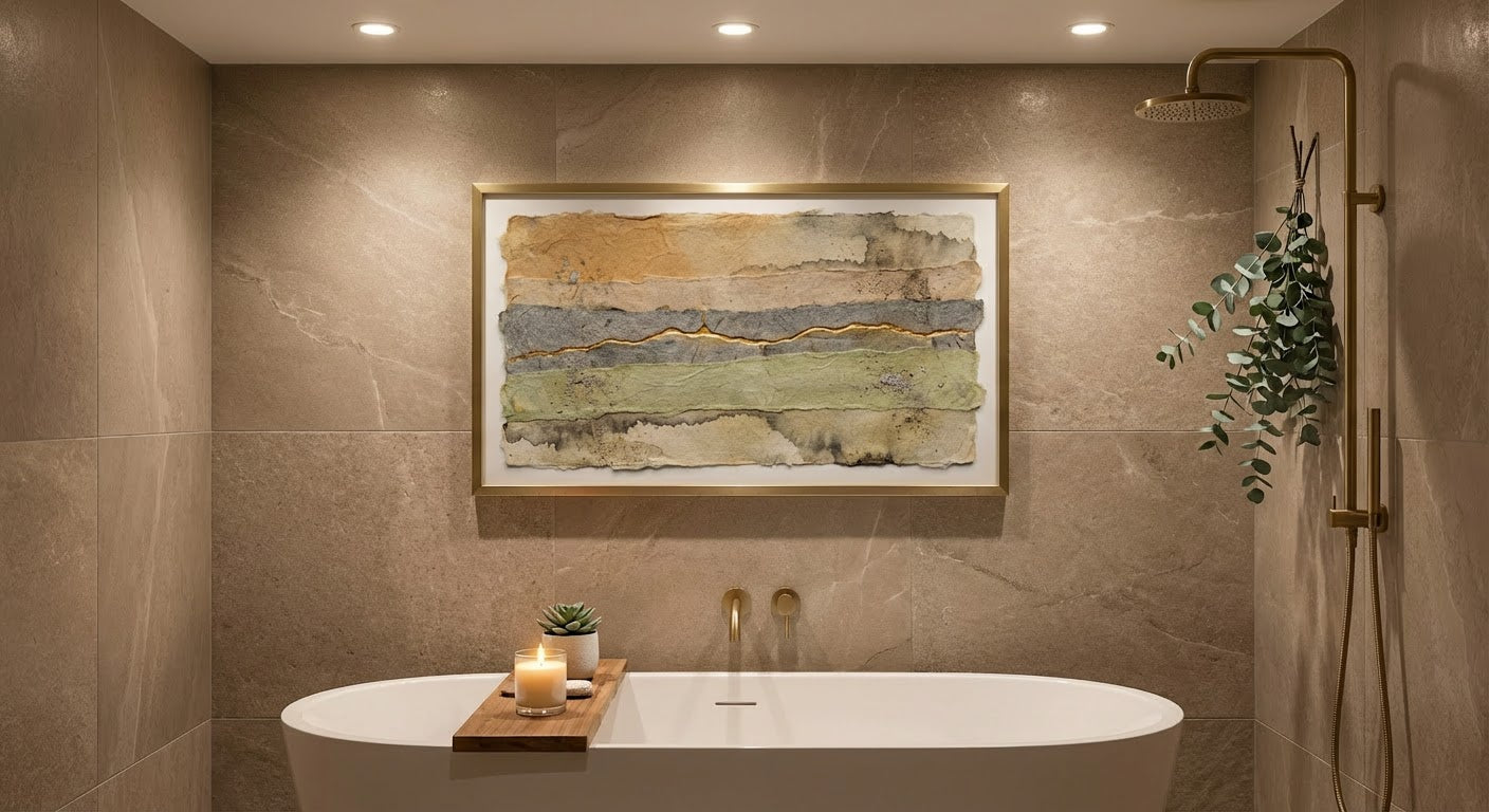 Kintsugi Horizon Japandi Wall Art | Wabi-Sabi Minimalist Print | Gold Repair Earth Tone Abstract Art