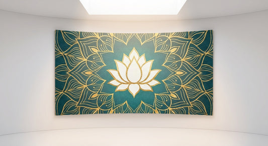 Lotus Mandala Meditation Canvas Wall Art | Spiritual Zen Decor for Yoga & Prayer Room