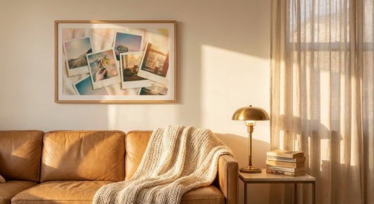 Polaroid Daydream Collage Print | Vintage Analog Film Aesthetic Wall Art | Warm Nostalgia Decor