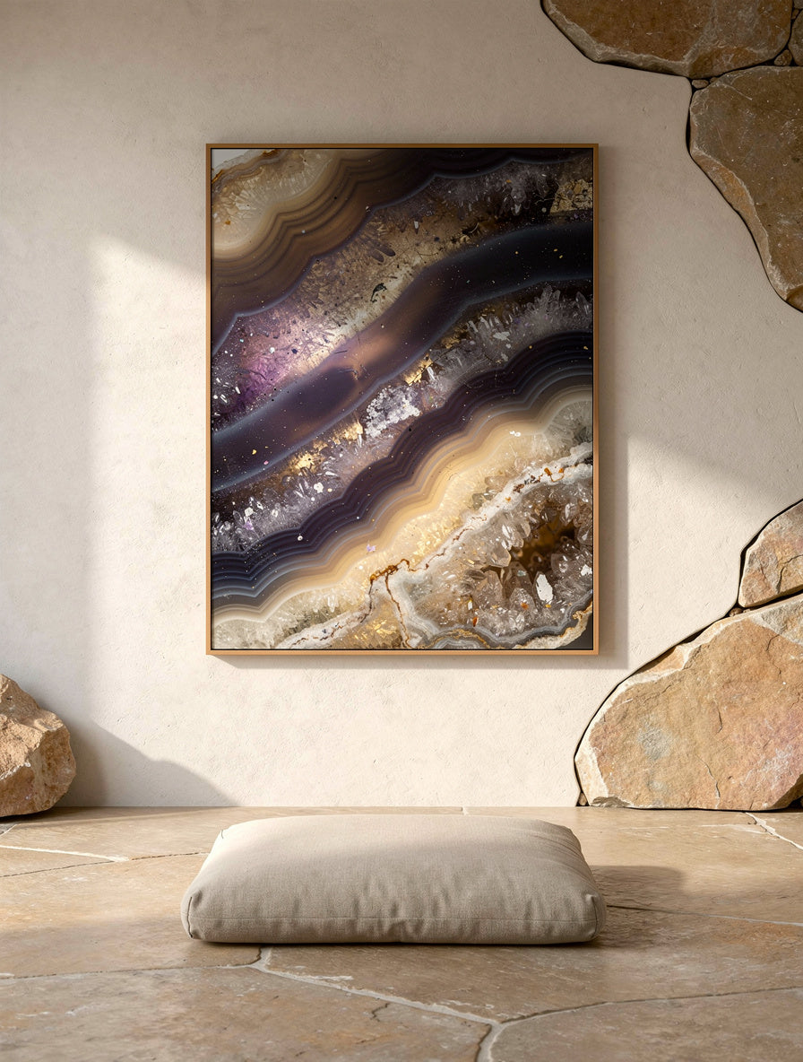 Agate Nebula Macro Crystal Formation | Fine Art Print