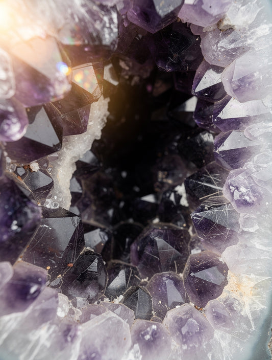 Amethyst Geode Cathedral Wall Art | Macro Crystal
