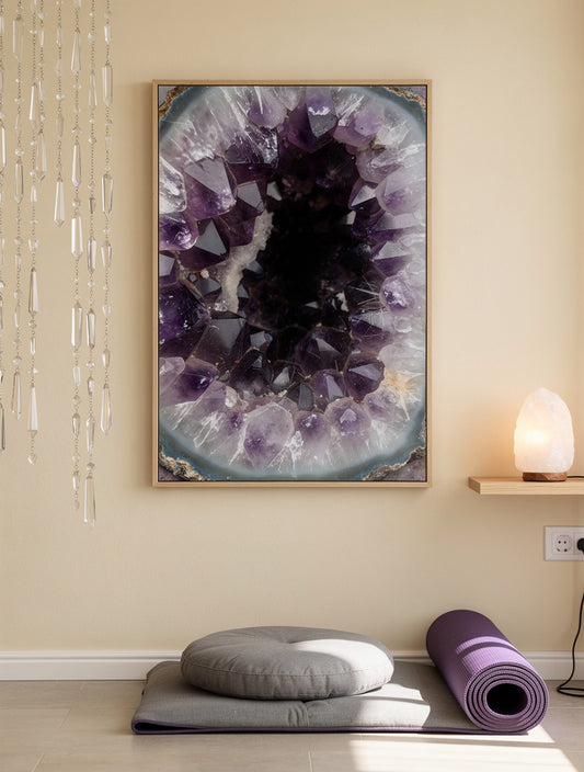 Amethyst Geode Cathedral Wall Art | Macro Crystal