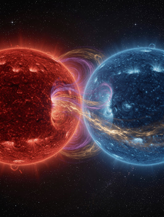 Binary Star System Eclipse | Celestial Canvas Art