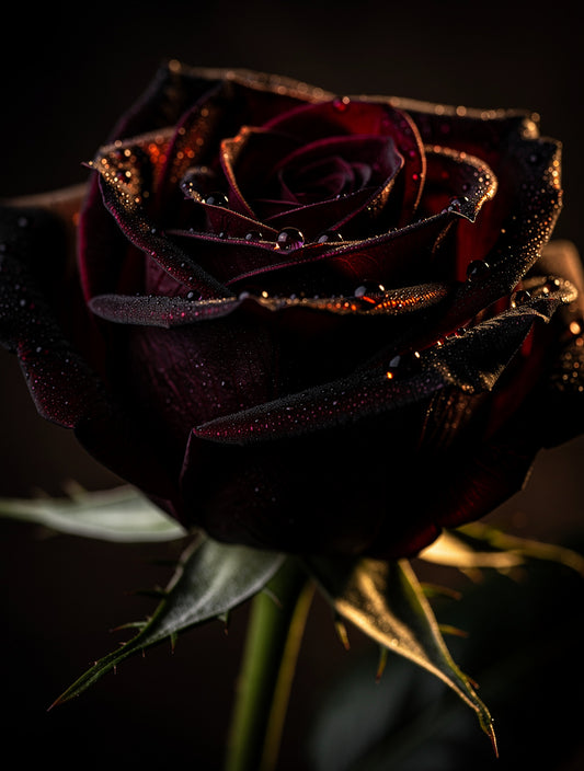 Black Rose Noir Dark Floral Wall Art | Gothic Canvas