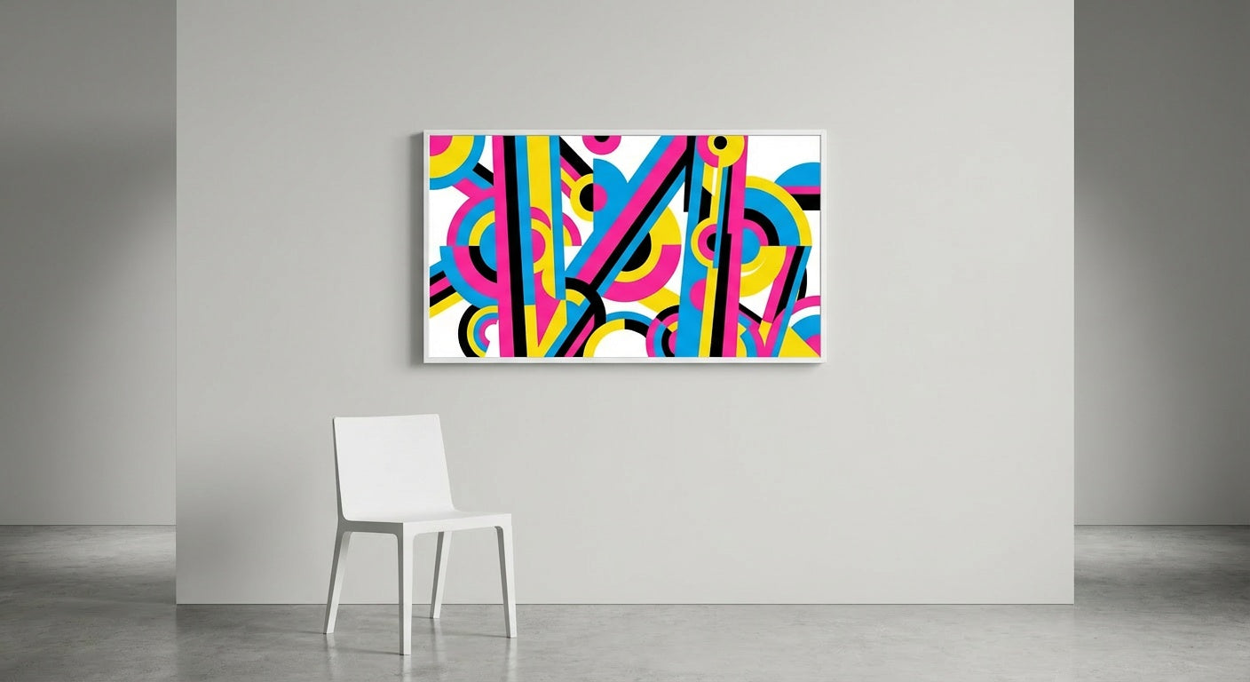 Carnival Stripe Geometric Wall Art | Bold Maximalist Print | Dopamine Decor Playful Statement Art