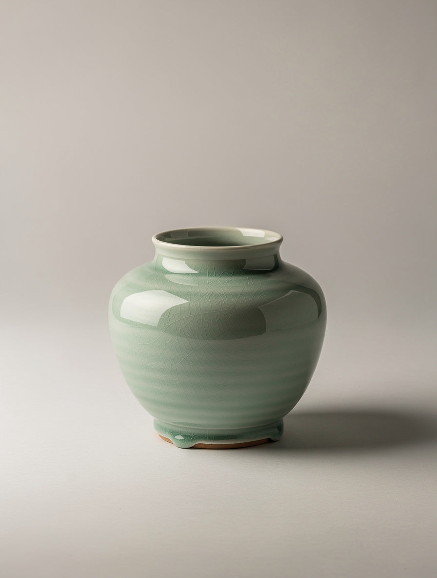 Celadon Ceramic Form Study | Korean Minimalist Art