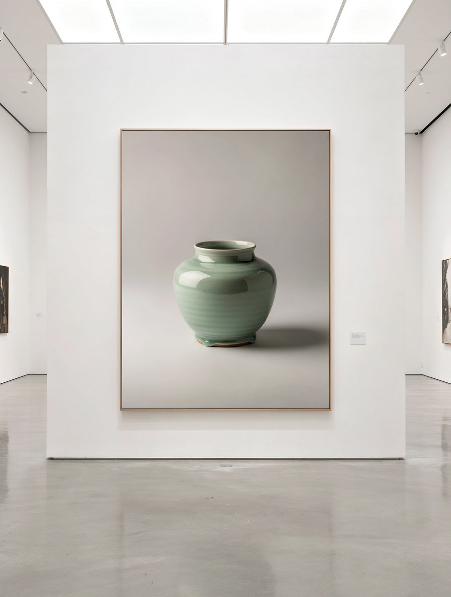 Celadon Ceramic Form Study | Korean Minimalist Art