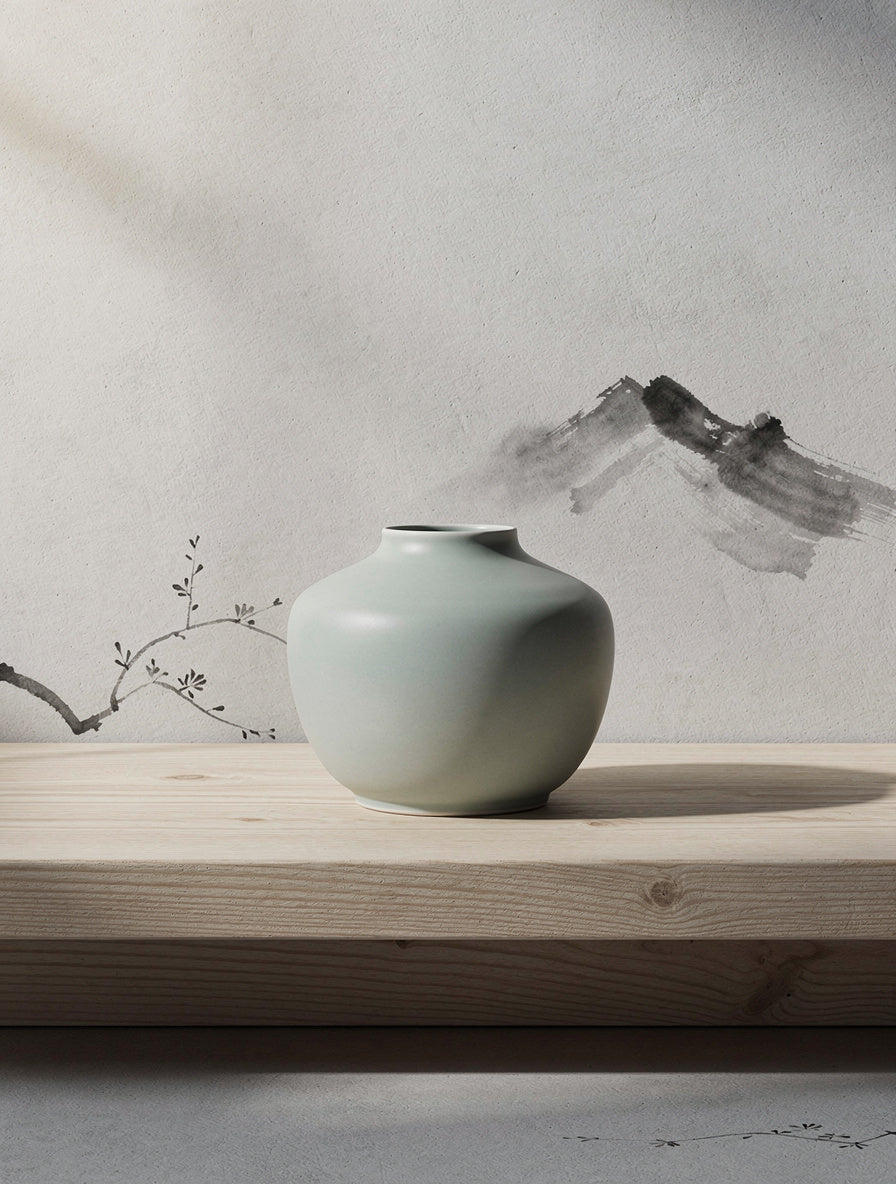 Celadon Morning Stillness Korean Art | Minimalist Canvas