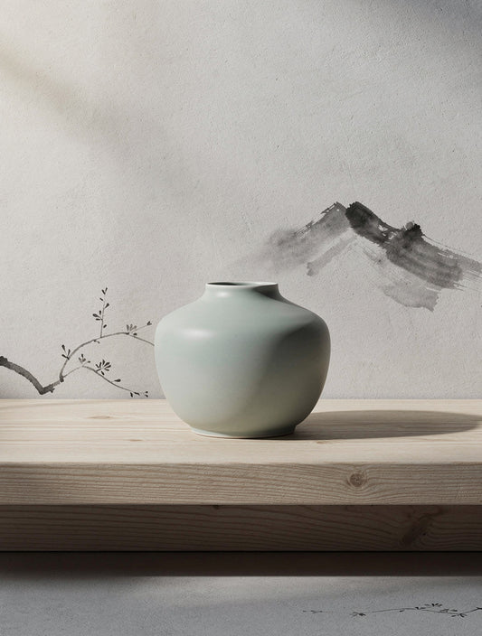Celadon Morning Stillness Korean Art | Minimalist Canvas