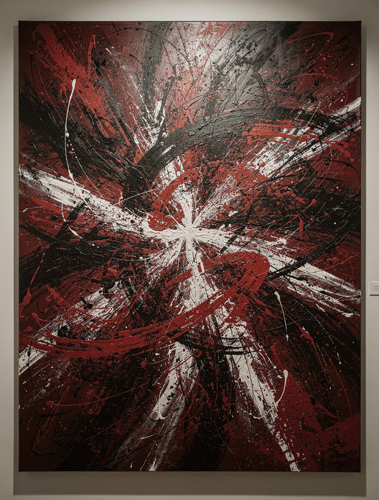 Crimson Storm Emergence Abstract Art | Expressionist Canvas