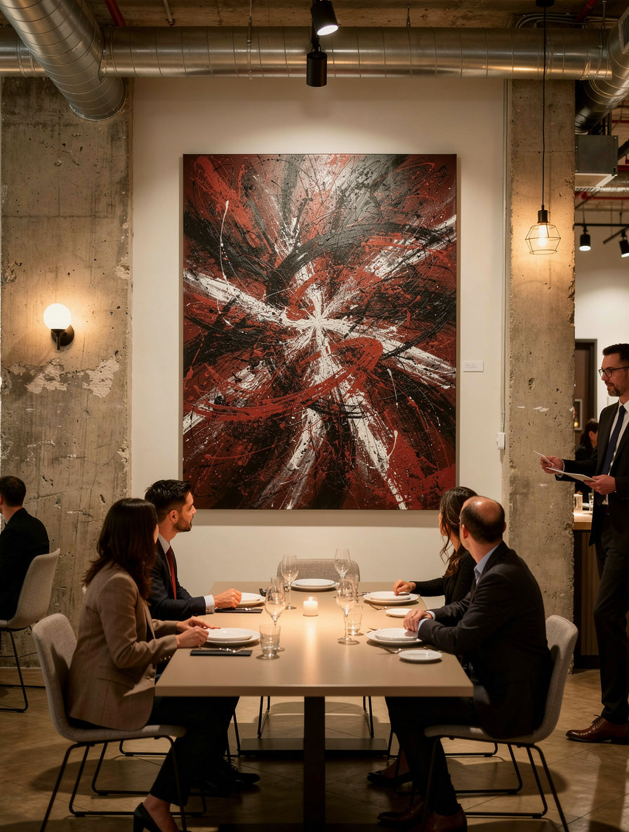 Crimson Storm Emergence Abstract Art | Expressionist Canvas