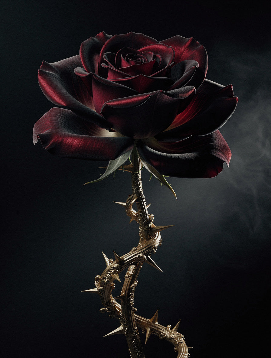 Crimson Velvet Rose Noir | Dark Floral Gothic Art