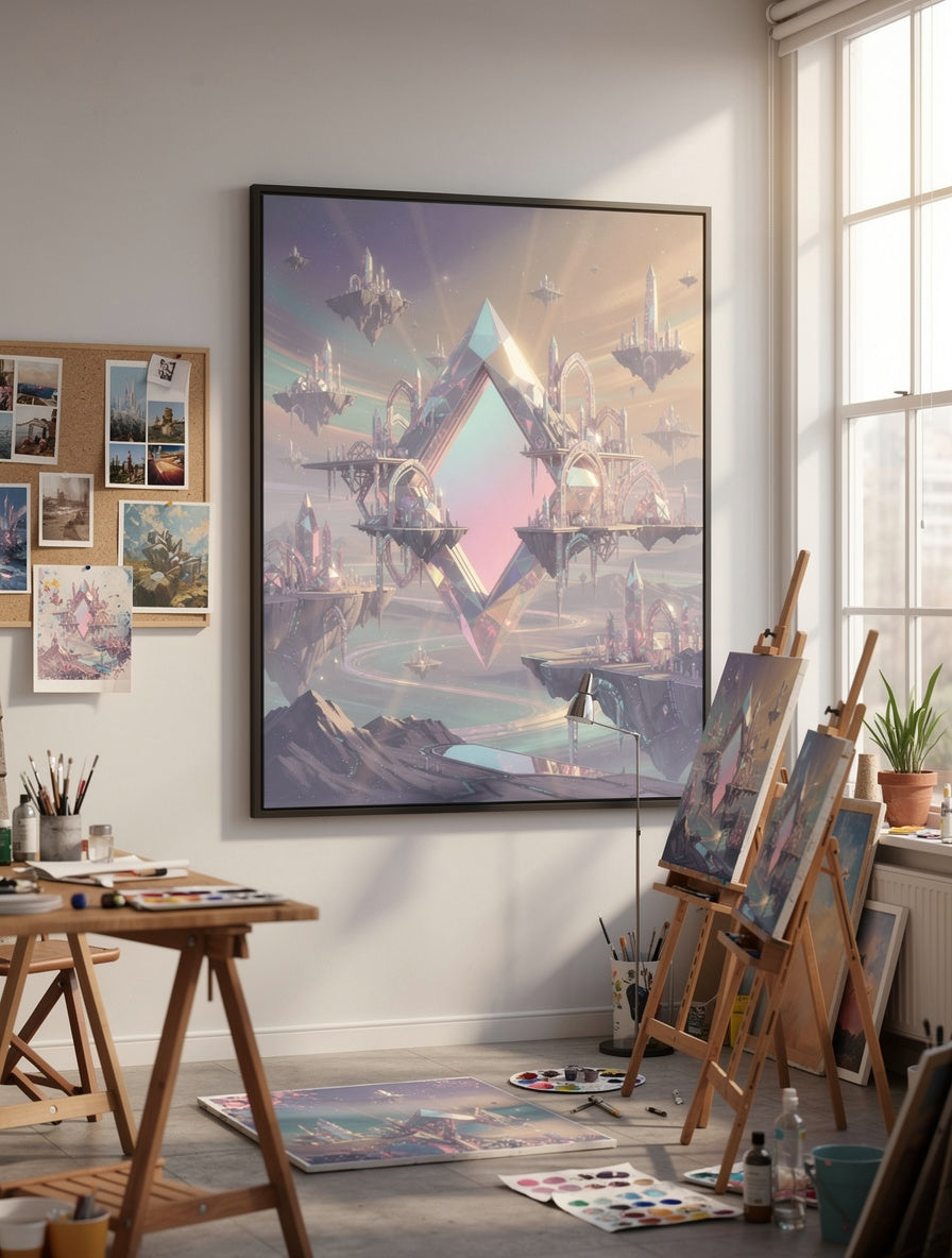Crystalline Dream Portal AI Surrealism | Ethereal Canvas