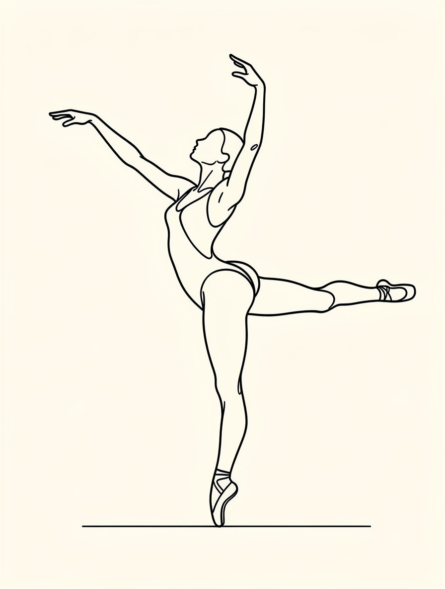 Dancing Figure Continuous Line Art | Minimalist Print