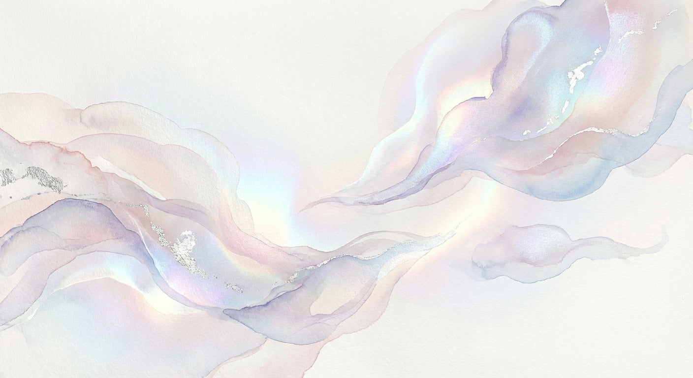 Celestial Opal Dream Wall Art | Iridescent Minimalist Print