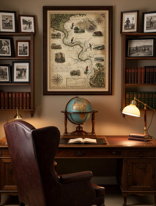 Amazon Expedition Route Vintage Map | Antique Canvas