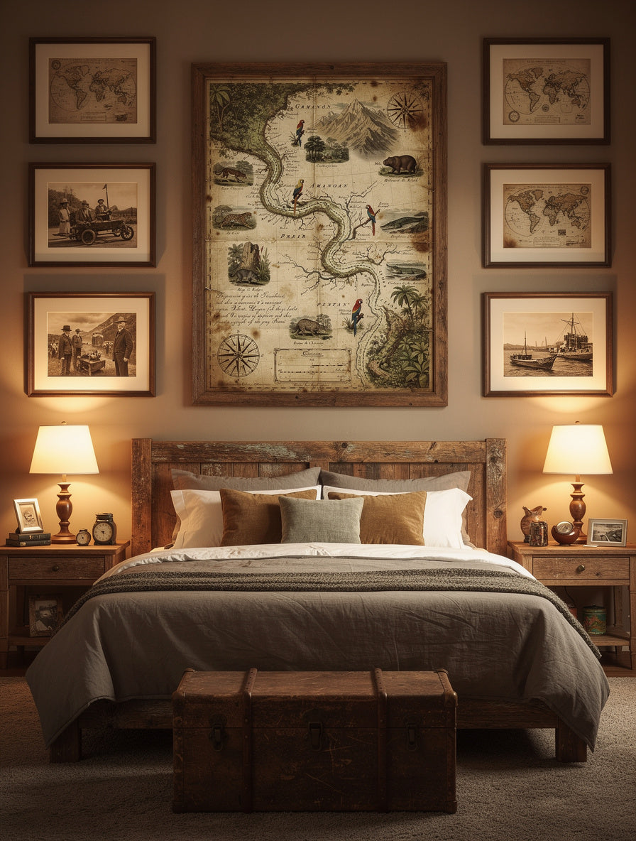 Amazon Expedition Route Vintage Map | Antique Canvas