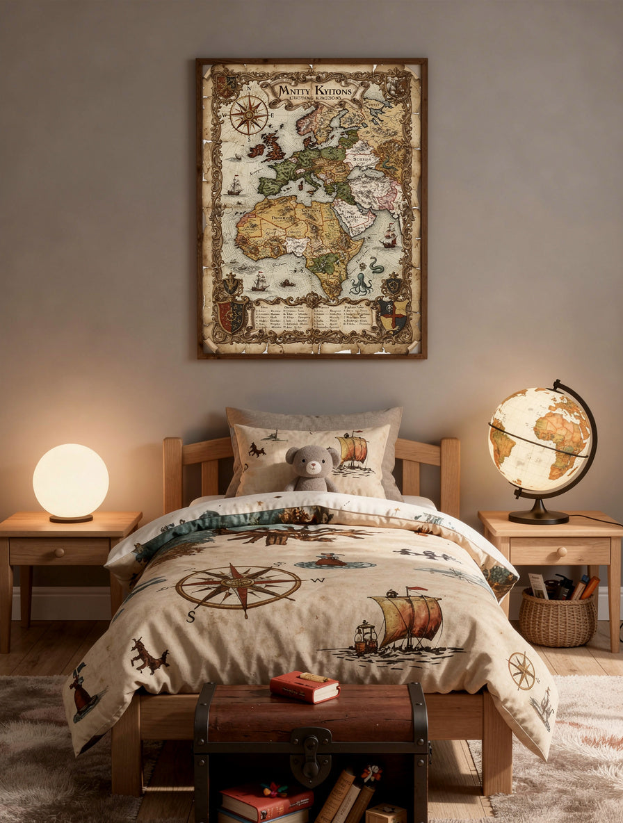 Explorer's Map of Mythical Lands | Vintage Canvas Art