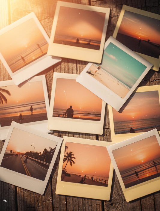 Faded Sunset Polaroid Memories Wall Art | Vintage