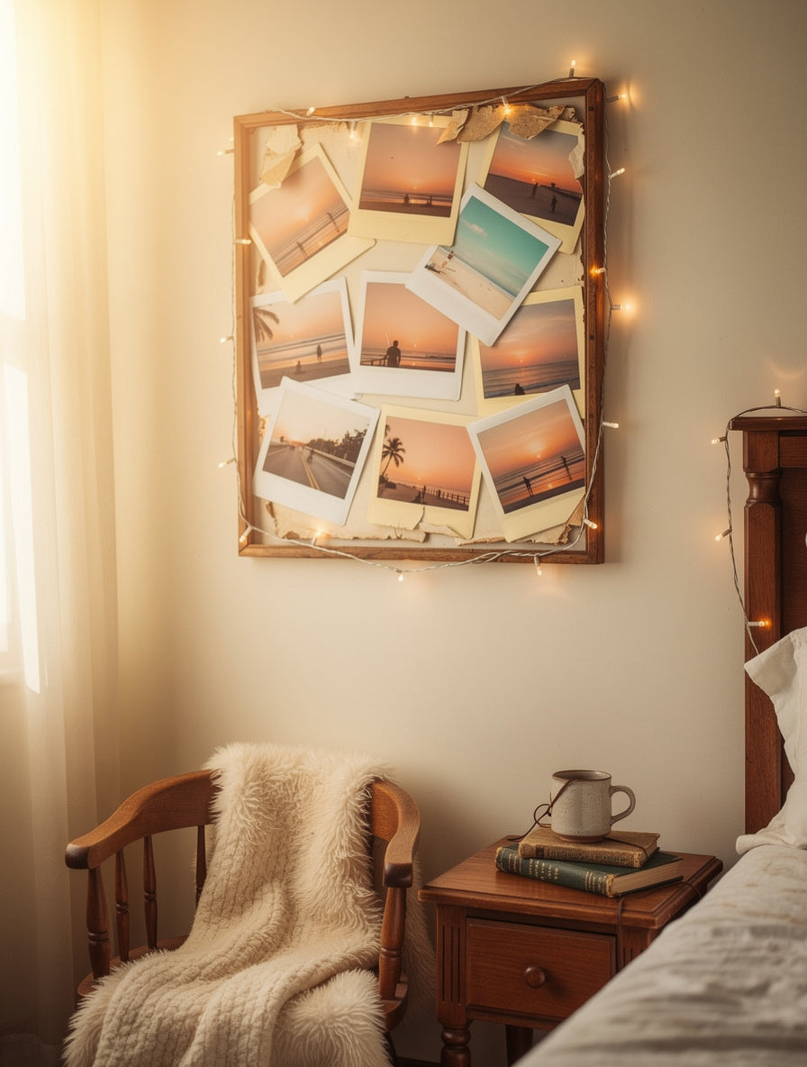 Faded Sunset Polaroid Memories Wall Art | Vintage