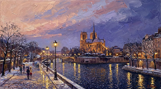 February Evening on the Seine Wall Art | Impressionist Print