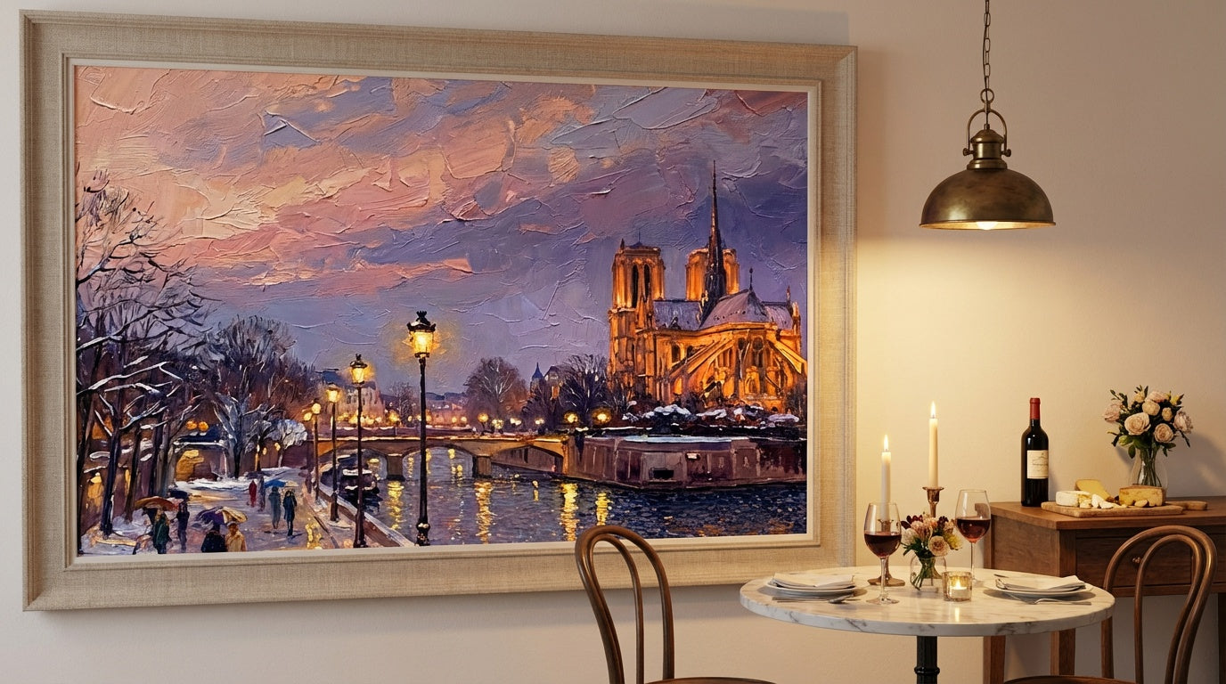 February Evening on the Seine Wall Art | Impressionist Print