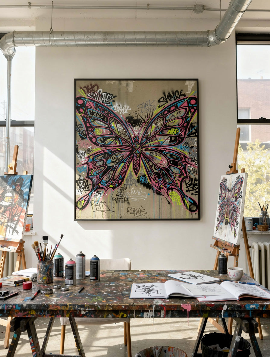 Freedom Wings Street Graffiti Wall Art | Urban Canvas