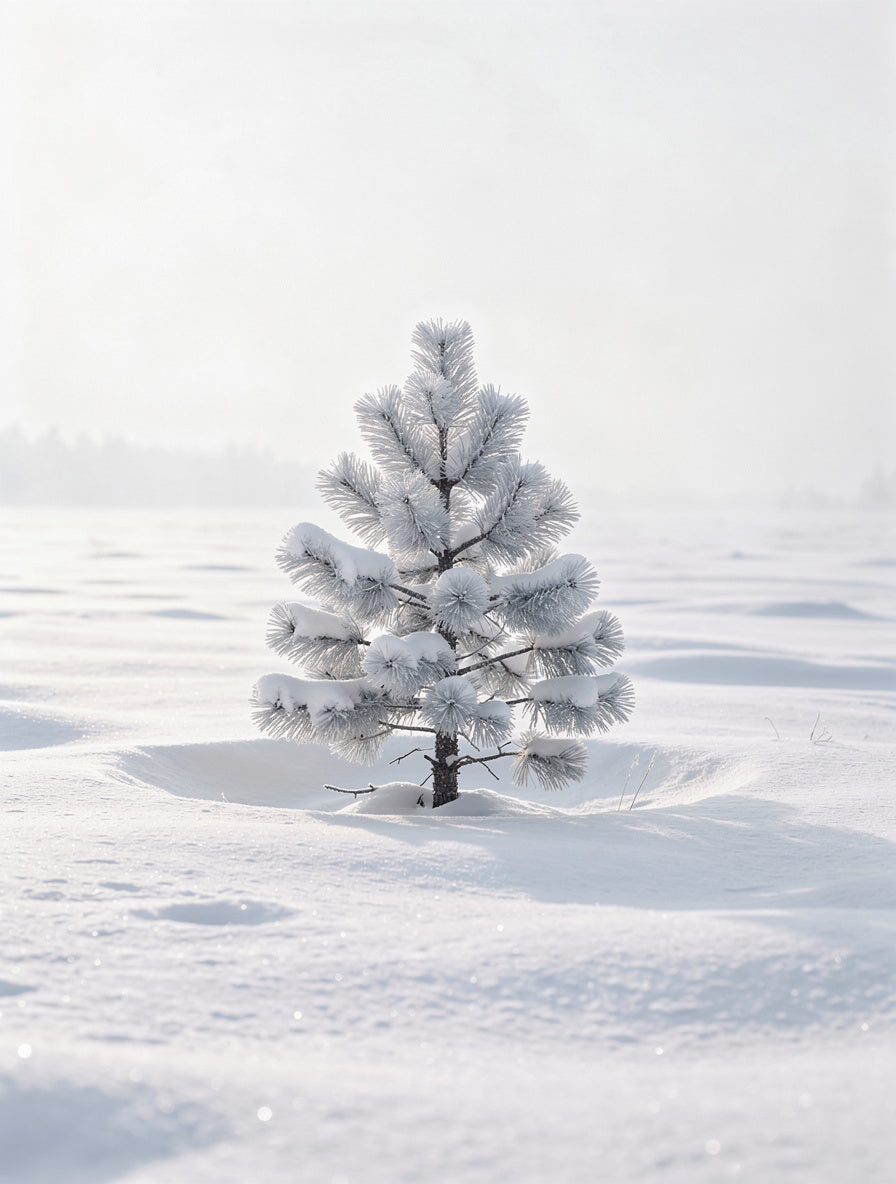 Frosted Pine Solitude Winter Wall Art | Minimalist
