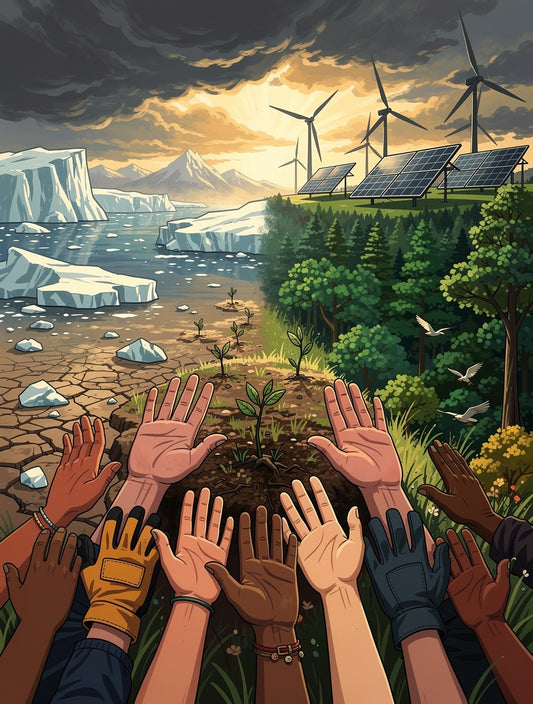 Hands Rising Climate Reckoning Wall Art | Activism
