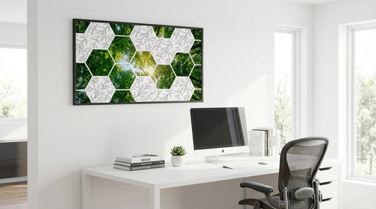 Hexagonal Canopy Geometric Nature Wall Art | Modern Print