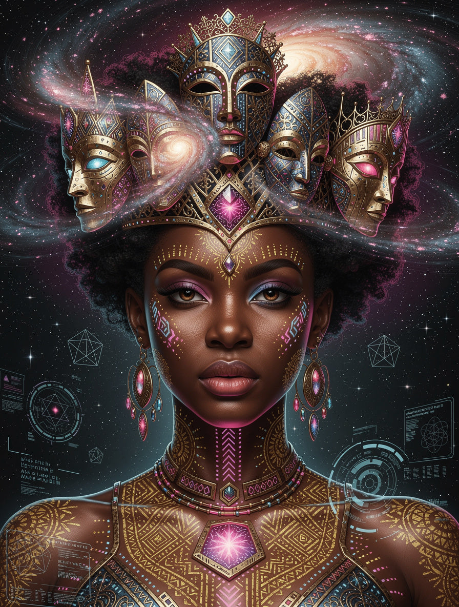 Intergalactic Goddess Crown Ascension | Afrofuturism Art