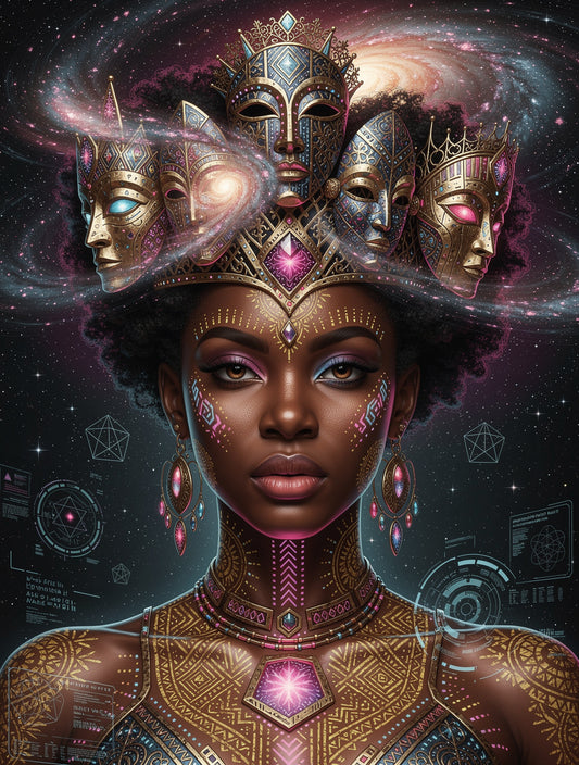 Intergalactic Goddess Crown Ascension | Afrofuturism Art