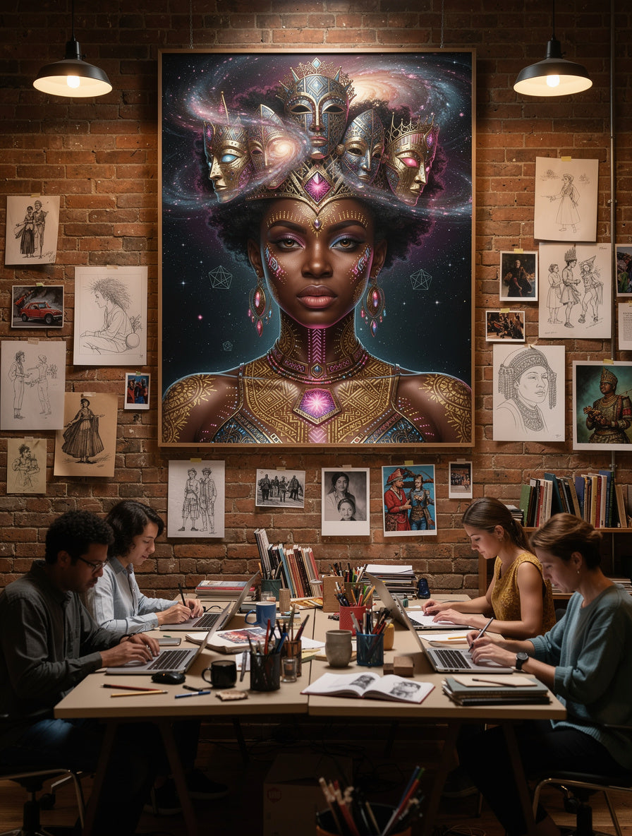 Intergalactic Goddess Crown Ascension | Afrofuturism Art