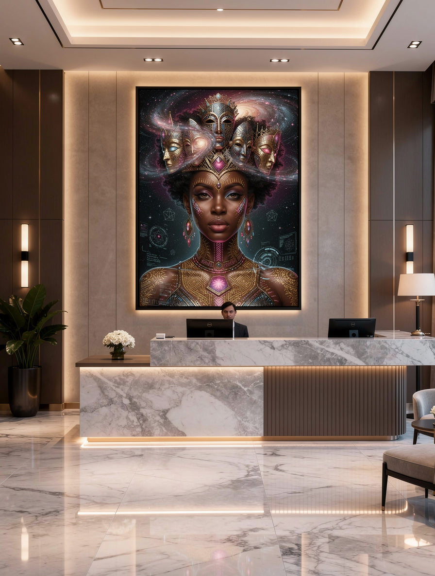 Intergalactic Goddess Crown Ascension | Afrofuturism Art