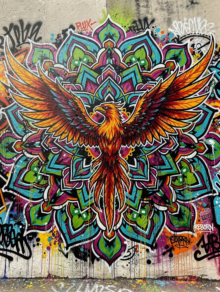 Kaleidoscope Mandala Bird Street Art | Urban Canvas