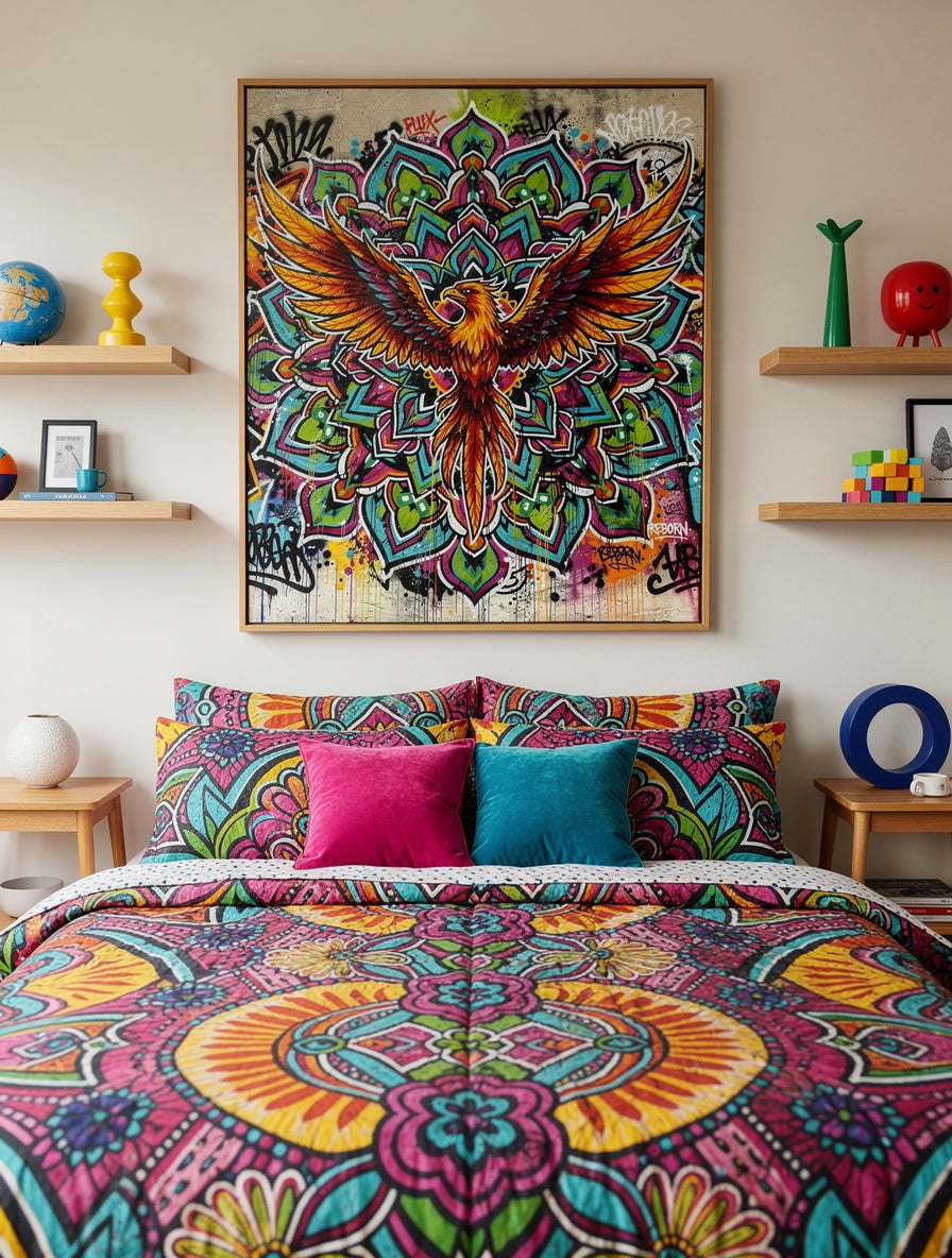 Kaleidoscope Mandala Bird Street Art | Urban Canvas