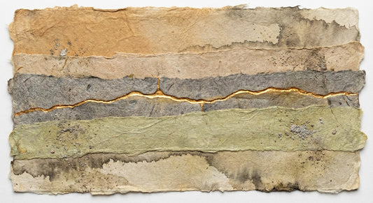 Kintsugi Horizon Japandi Wall Art | Wabi-Sabi Minimalist Print | Gold Repair Earth Tone Abstract Art