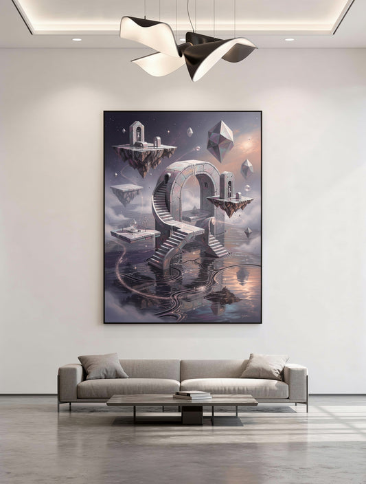 Liquid Mirror Dimension Portal Wall Art | Surreal