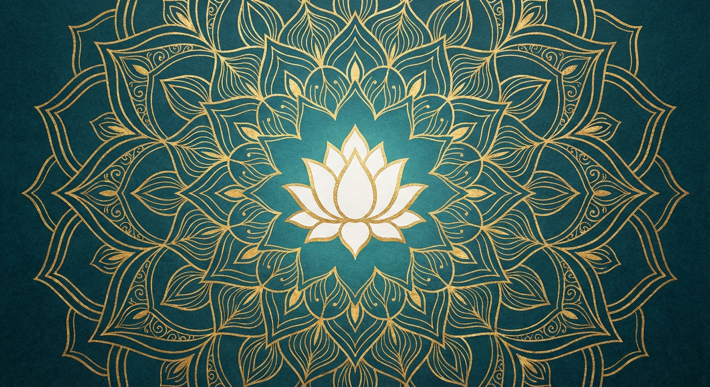Lotus Mandala Meditation Canvas Wall Art | Spiritual Zen Decor for Yoga & Prayer Room