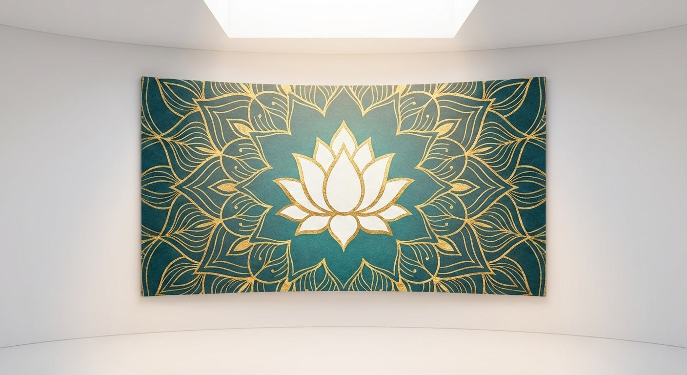 Lotus Mandala Meditation Canvas Wall Art | Spiritual Zen Decor for Yoga & Prayer Room