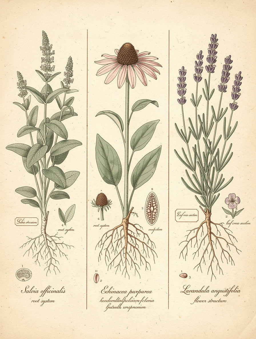 Medicinal Herbarium Triptych | Botanical Wall Art