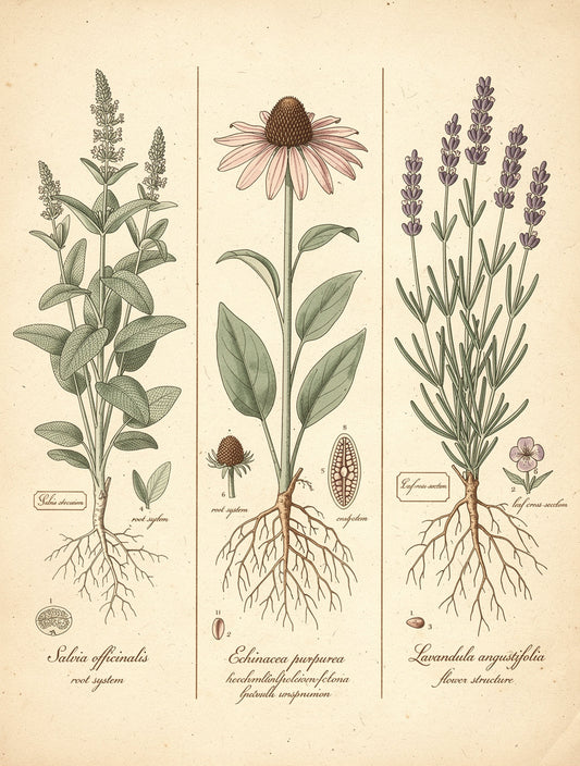 Medicinal Herbarium Triptych | Botanical Wall Art