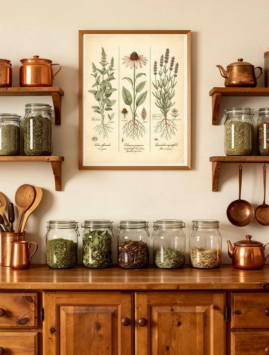 Medicinal Herbarium Triptych | Botanical Wall Art