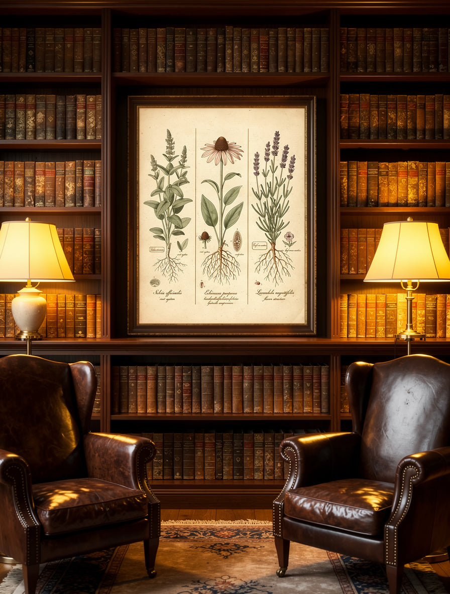 Medicinal Herbarium Triptych | Botanical Wall Art