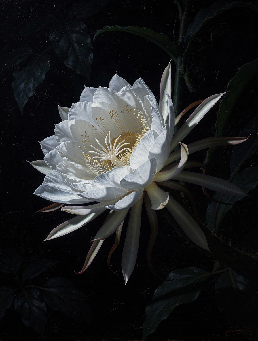 Midnight Blooming Night-Blooming Cereus Wall Art | Gothic
